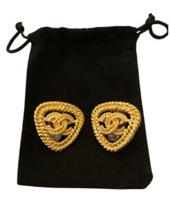Chanel Vintage Gold-Tone Braided Clip-On Earings