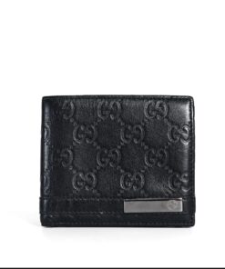 Gucci GG Guccissima Bifold Black Leather Men's Wallet