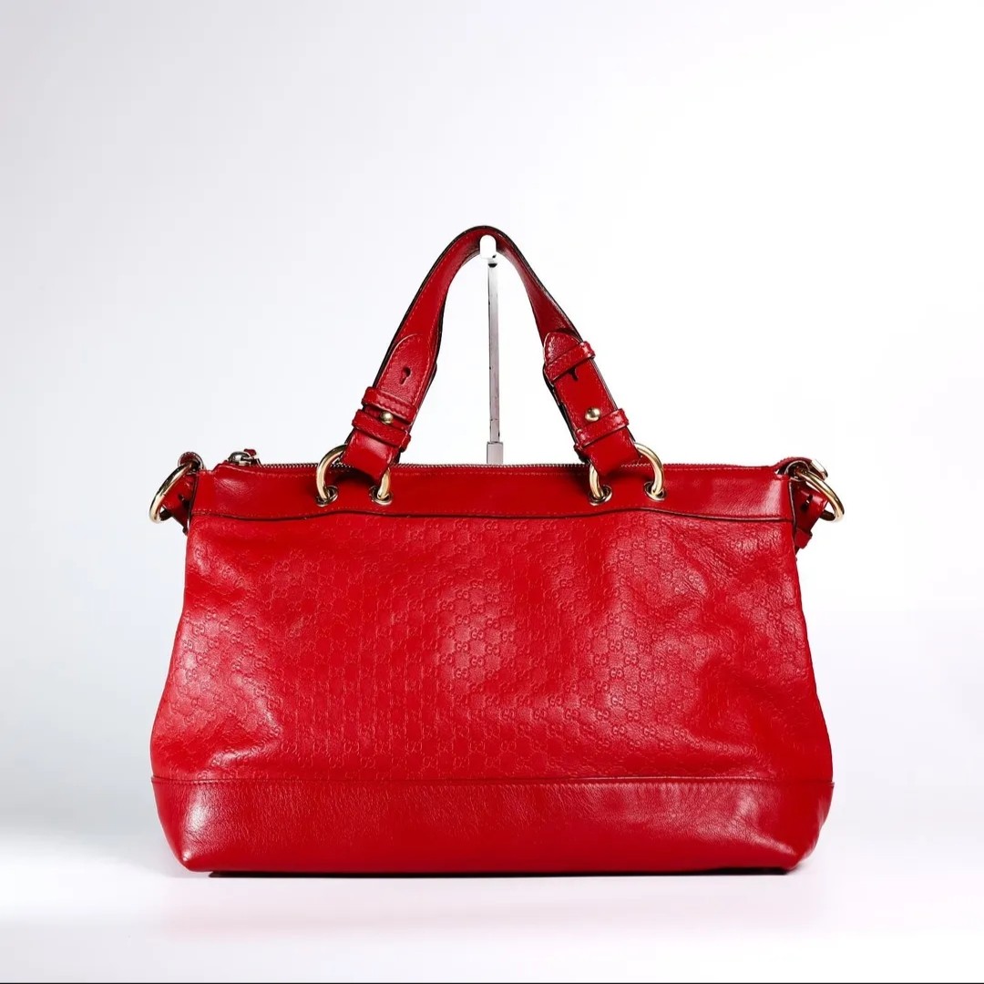Gucci Micro Guccissima Tote/Shoulder Bag Red Valentine - Image 2
