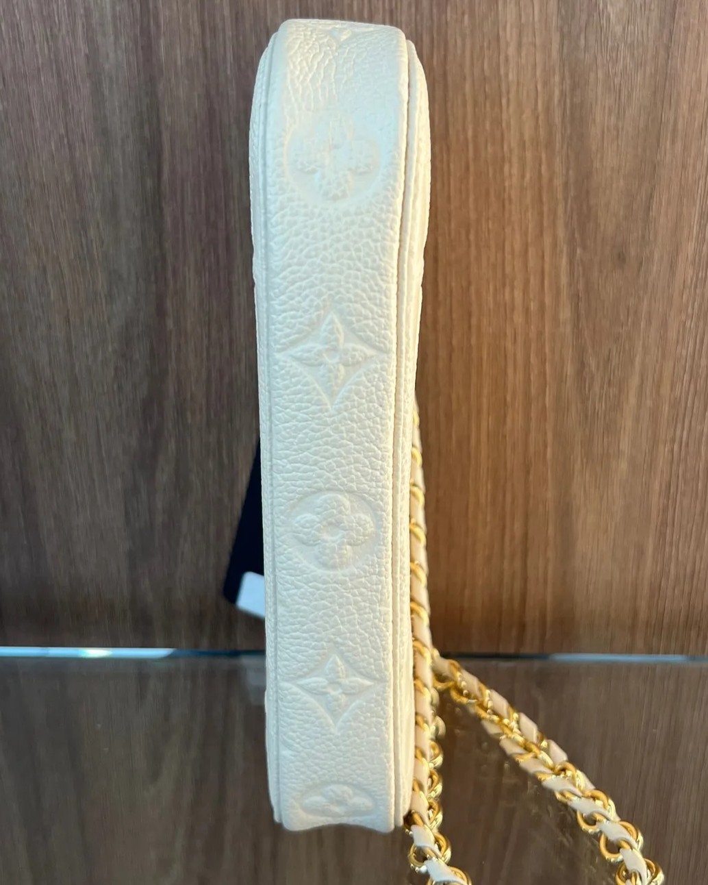 Louis Vuitton Monogram Empreinte Mini Pochette Cream Ivory White - Image 3