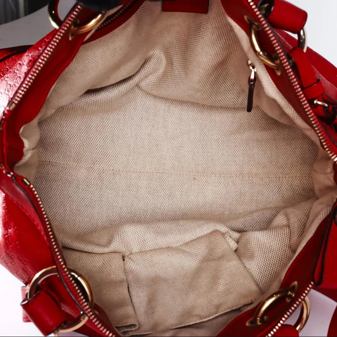Gucci Micro Guccissima Tote/Shoulder Bag Red Valentine - Image 4