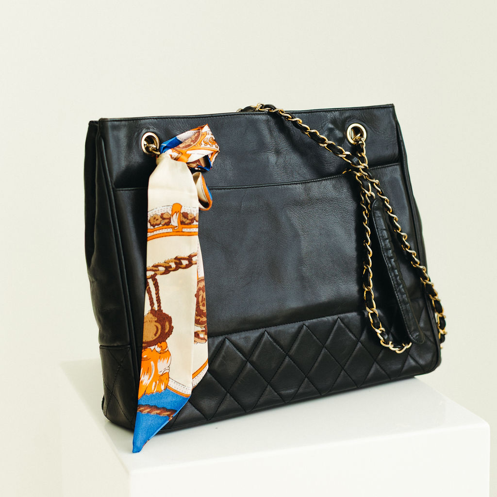 Chanel Matelasse Quilted Lambskin Tote Black Series 0