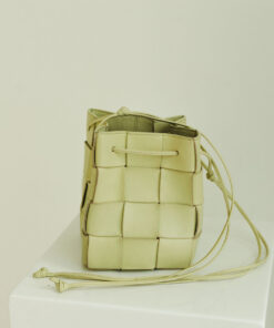 Bottega Veneta Intercciato Mini Cassette Bucket Bag Washed Yellow