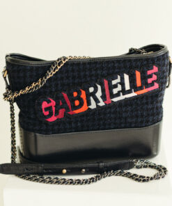 Chanel Gabrielle Hobo in Black Tweed With Leather Trim