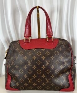 Louis Vuitton Monogram Retiro With Vibrant Coquelicot Red Leather Trim
