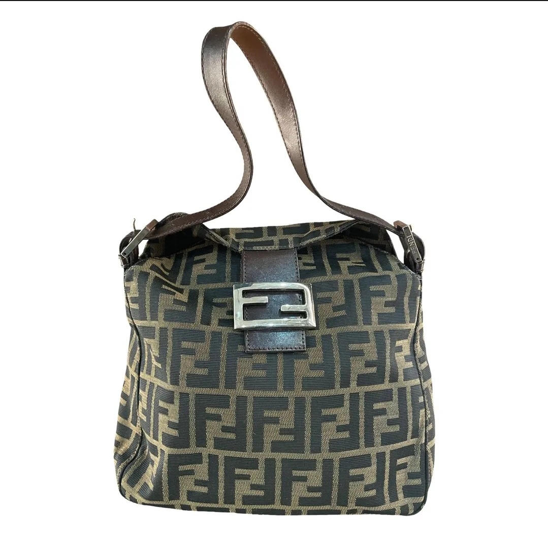 Fendi Zucca Mamma Baguette Shoulder Bag in Brown Canvas and Leather - Image 5