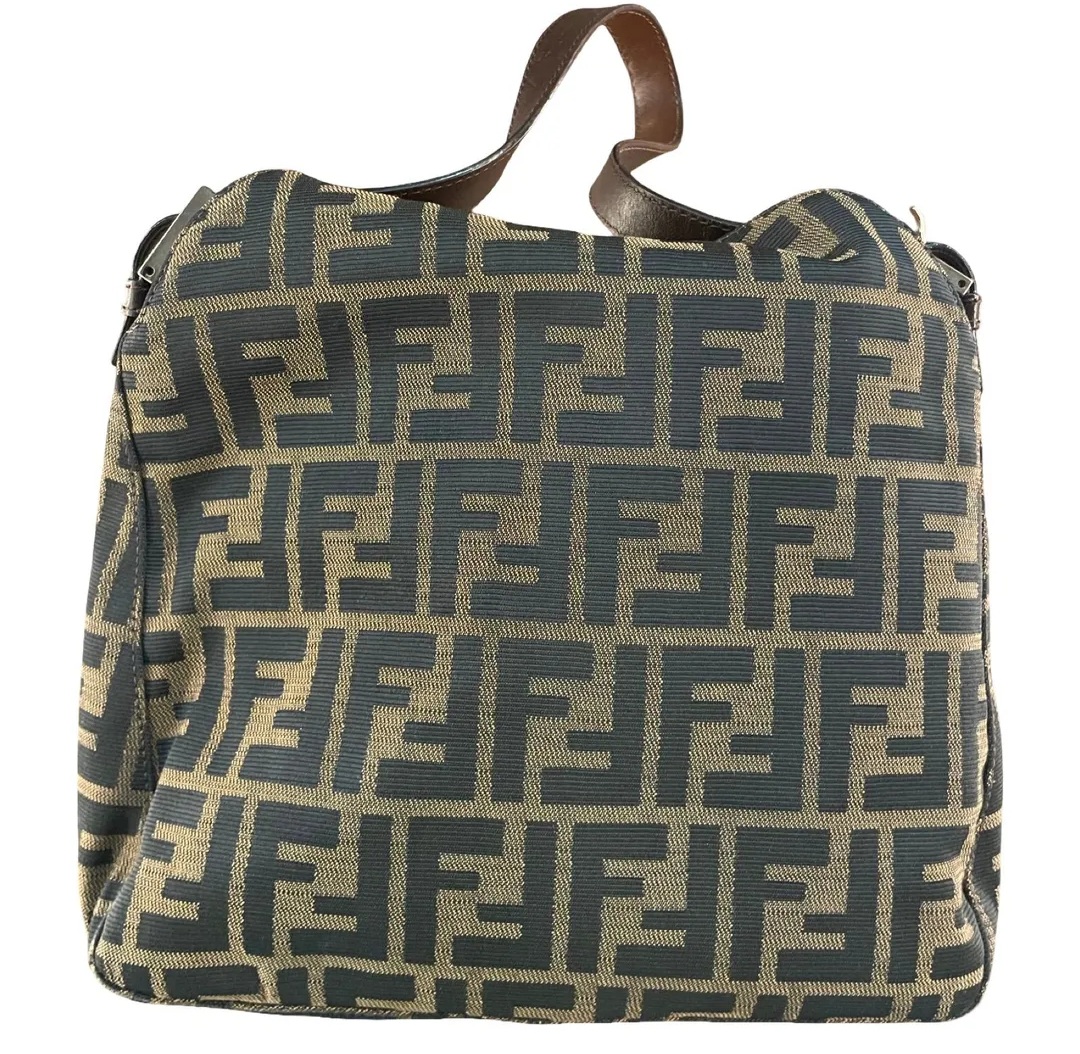 Fendi Zucca Mamma Baguette Shoulder Bag in Brown Canvas and Leather - Image 6