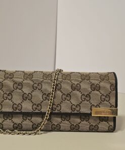 Alternative view of Gucci Monogram Canvas Wallet On Chain Beige/Brown