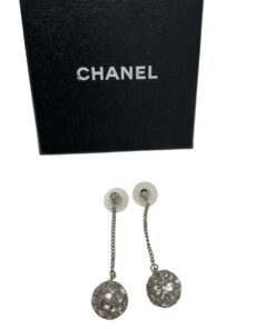 Chanel Crystal CC Disco Ball Drop Earrings