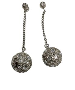 Alternative view of Chanel Crystal CC Disco Ball Drop Earrings