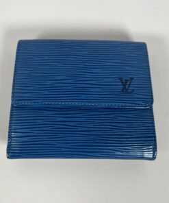 Louis Vuitton Blue Epi Leather "Elise" Trifold Wallet