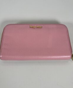 Alternative view of Miu Miu Pink Leather Zip-Around Long Wallet