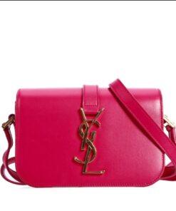 Alternative view of Saint Laurent Small Classic Monogram Université Bag in Vibrant Fuchsia Leather