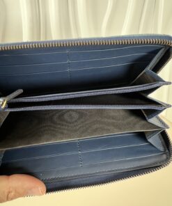 Gucci Denim Matelassé Floral Embroidered GG Marmont Zip Around Long Wallet - Limited Edition - Image 4