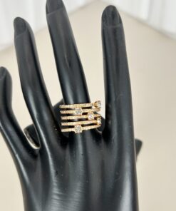 Swarovski Creativity Coiled ring in rose gold-tone plating with clear crystals size 6.25