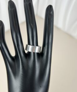 Gucci Logo Plate Ring in sterling silver size 6.25
