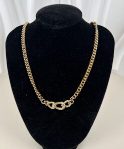Christian Dior Vintage Curb Link Crystal Pave Necklace