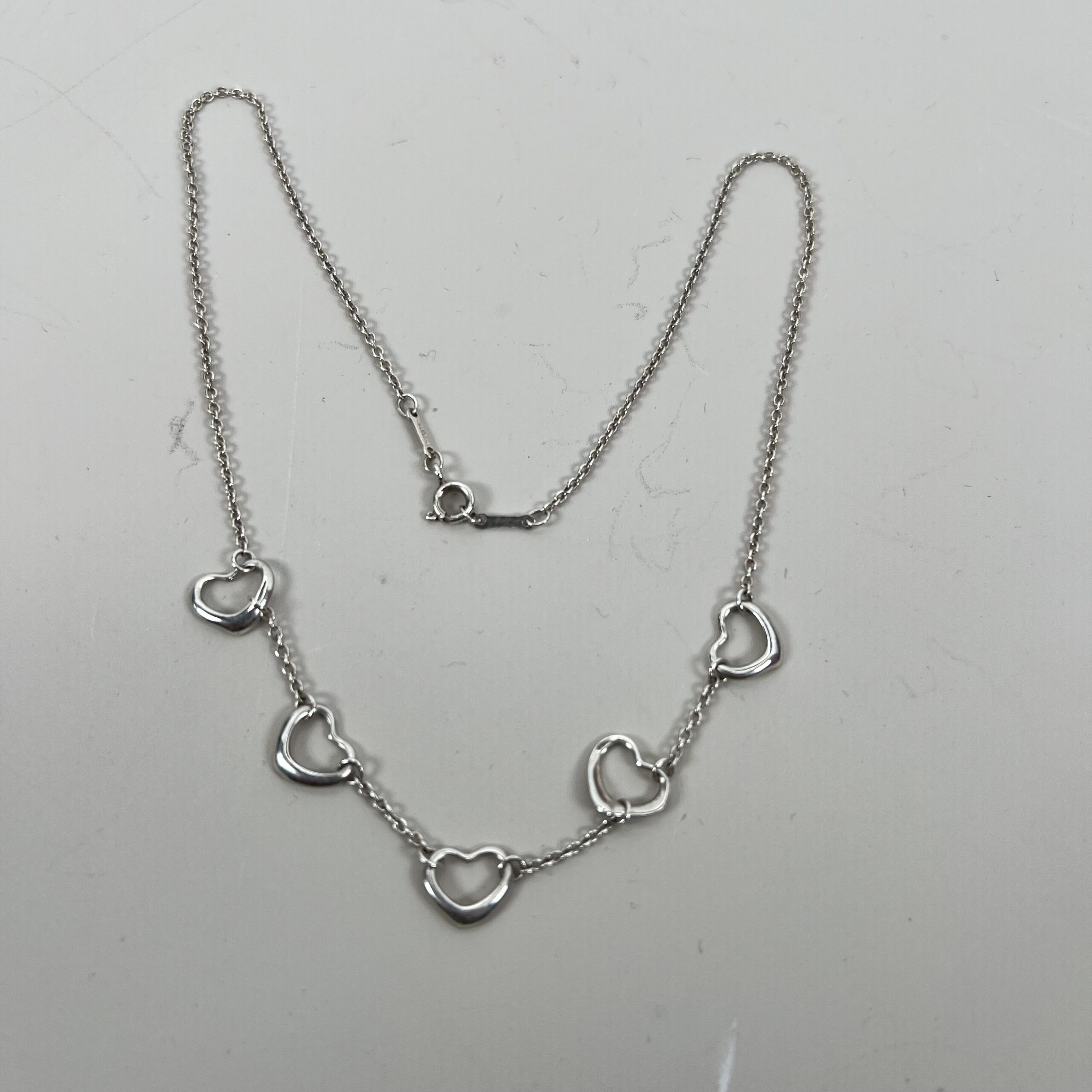 Tiffany & Co. Elsa Peretti Five Open Heart Necklace - Image 3
