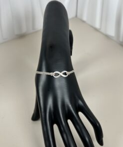 Tiffany & Co. Sterling Silver Infinity Double Chain Bracelet Size 6