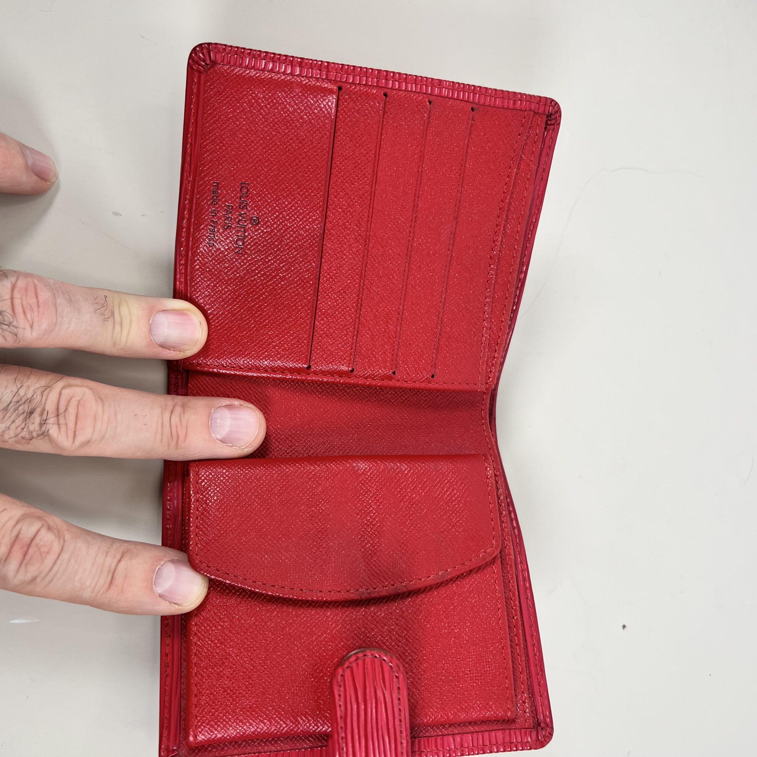 Louis Vuitton Red Epi Leather Compact Wallet - Image 3