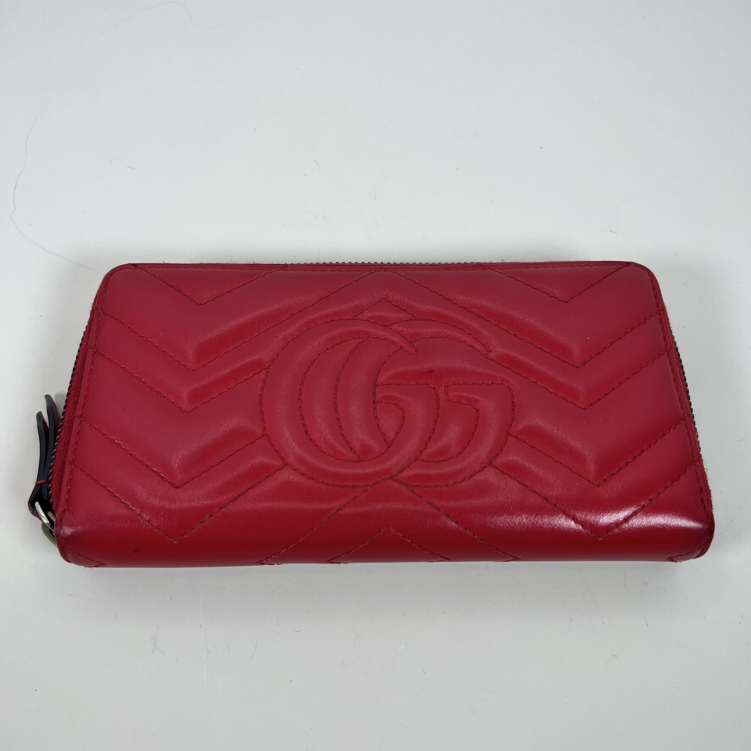 Gucci GG Marmont Red Zip Around Long Wallet - Image 4
