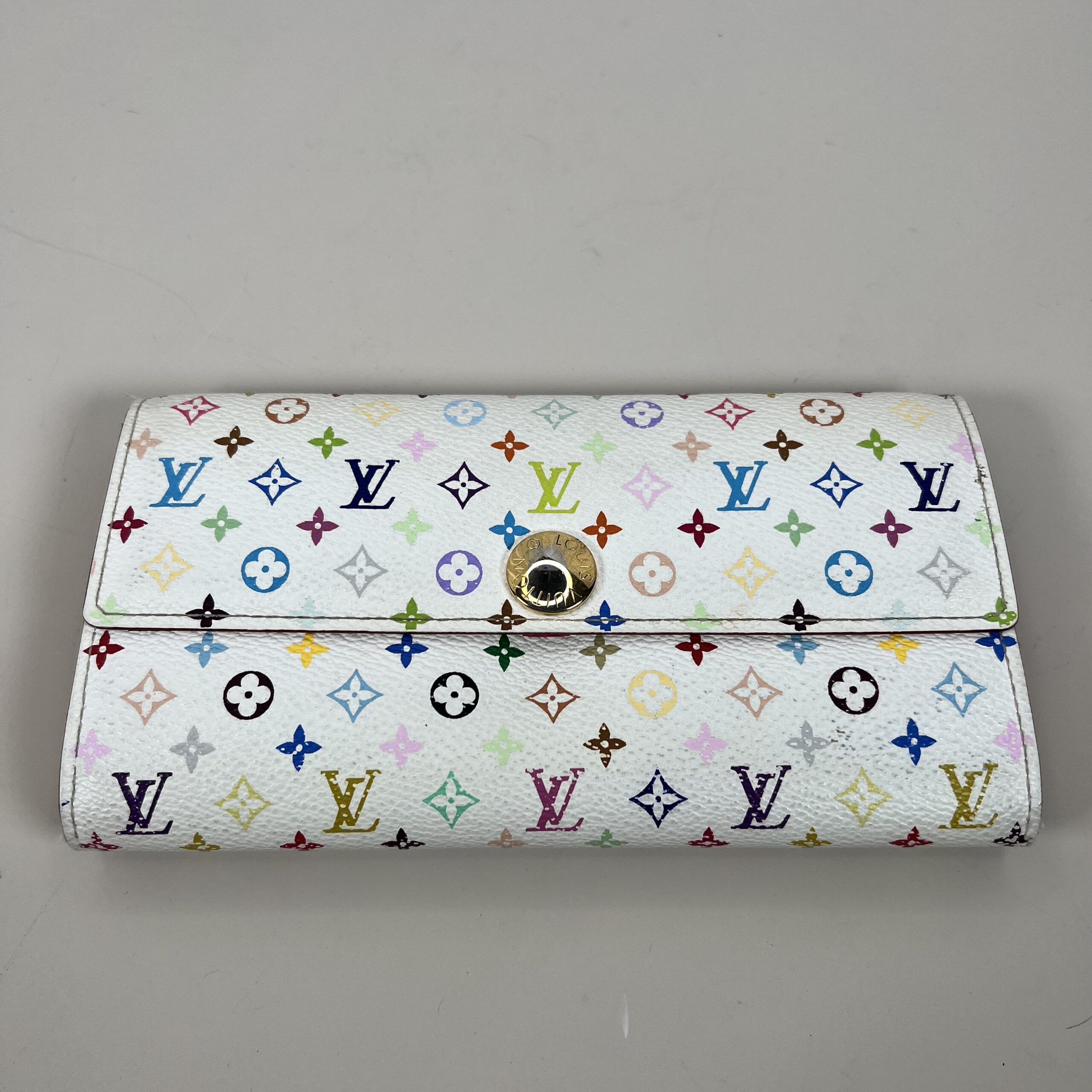 Louis Vuitton White Monogram Multicolore Sarah Wallet