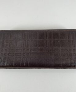 Alternative view of Burberry Embossed Check Long Wallet - Dark Brown