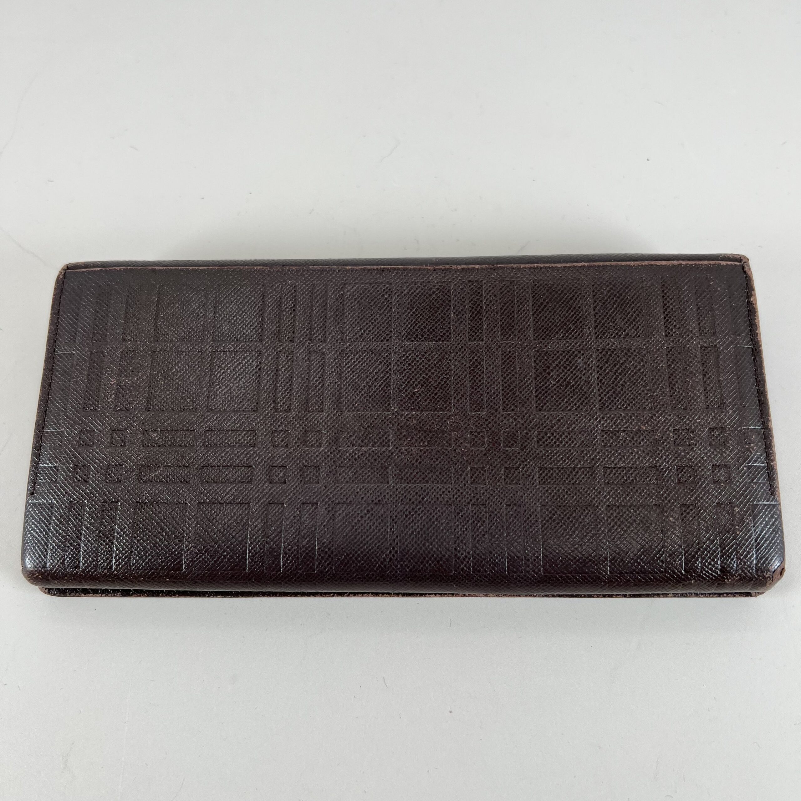 Burberry Embossed Check Long Wallet - Dark Brown - Image 2