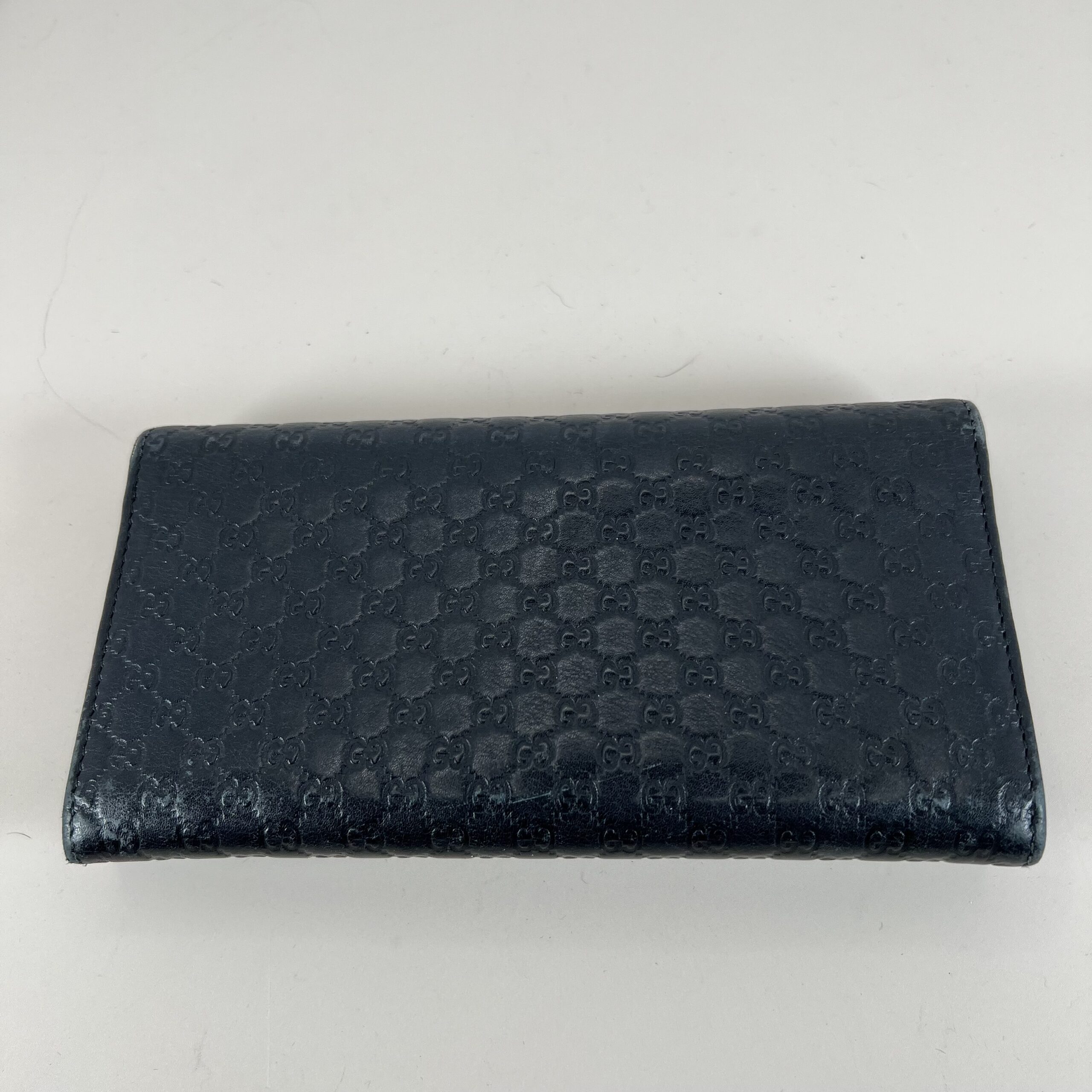 Gucci Black Guccissima Leather Bow Flap Continental Wallet - Image 2
