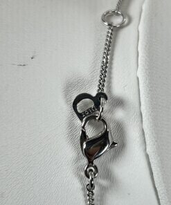 Christian Dior 'D' Logo Necklace with Pink Stone & Crystal Accents - Image 3