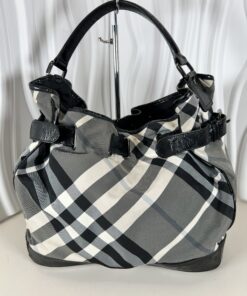 Alternative view of Burberry Nova Check Nylon Hobo Bag with Leather Trim COA included