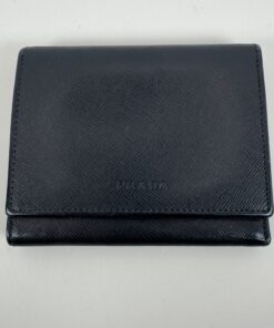 Prada Black Saffiano Leather Compact Wallet