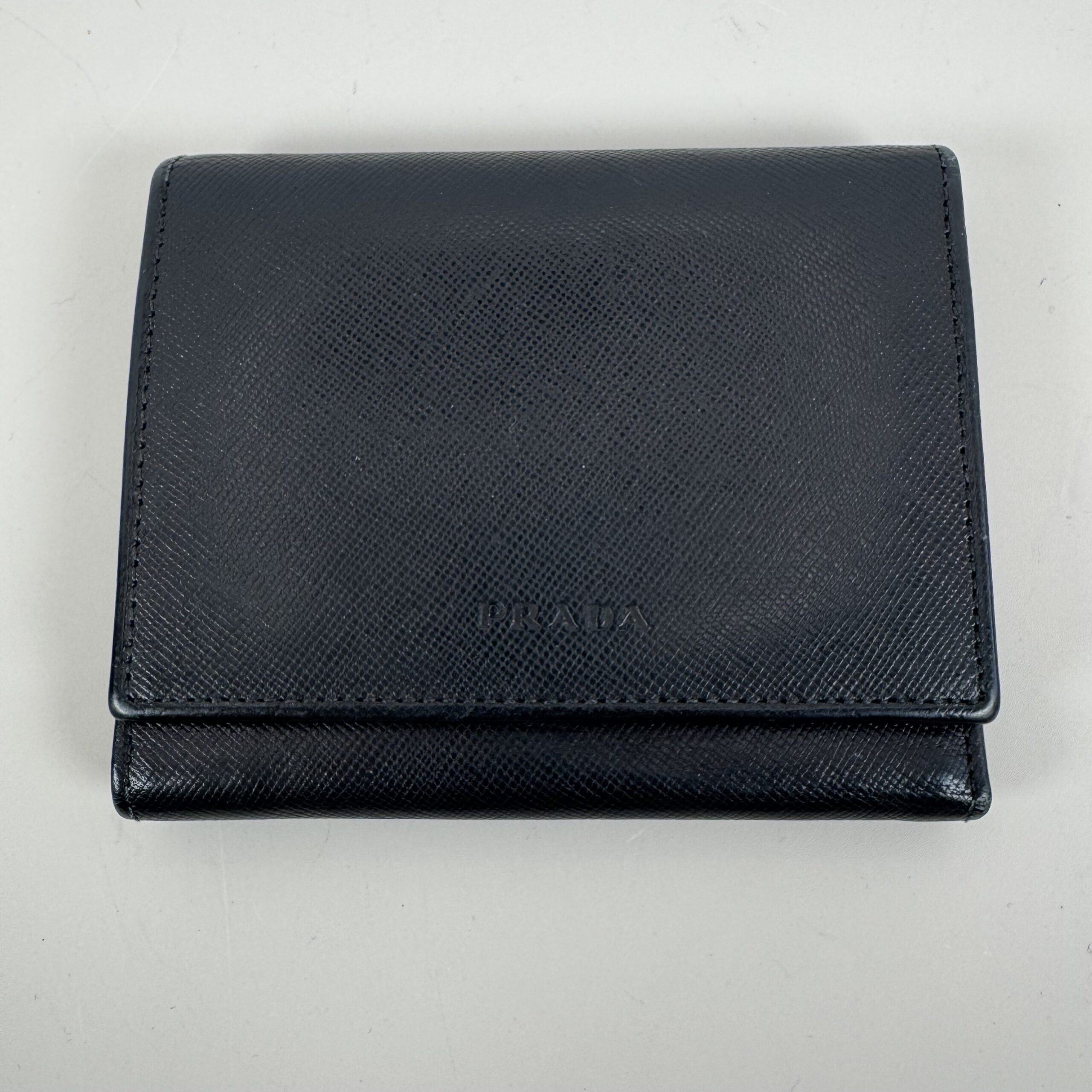 Prada Black Saffiano Leather Compact Wallet