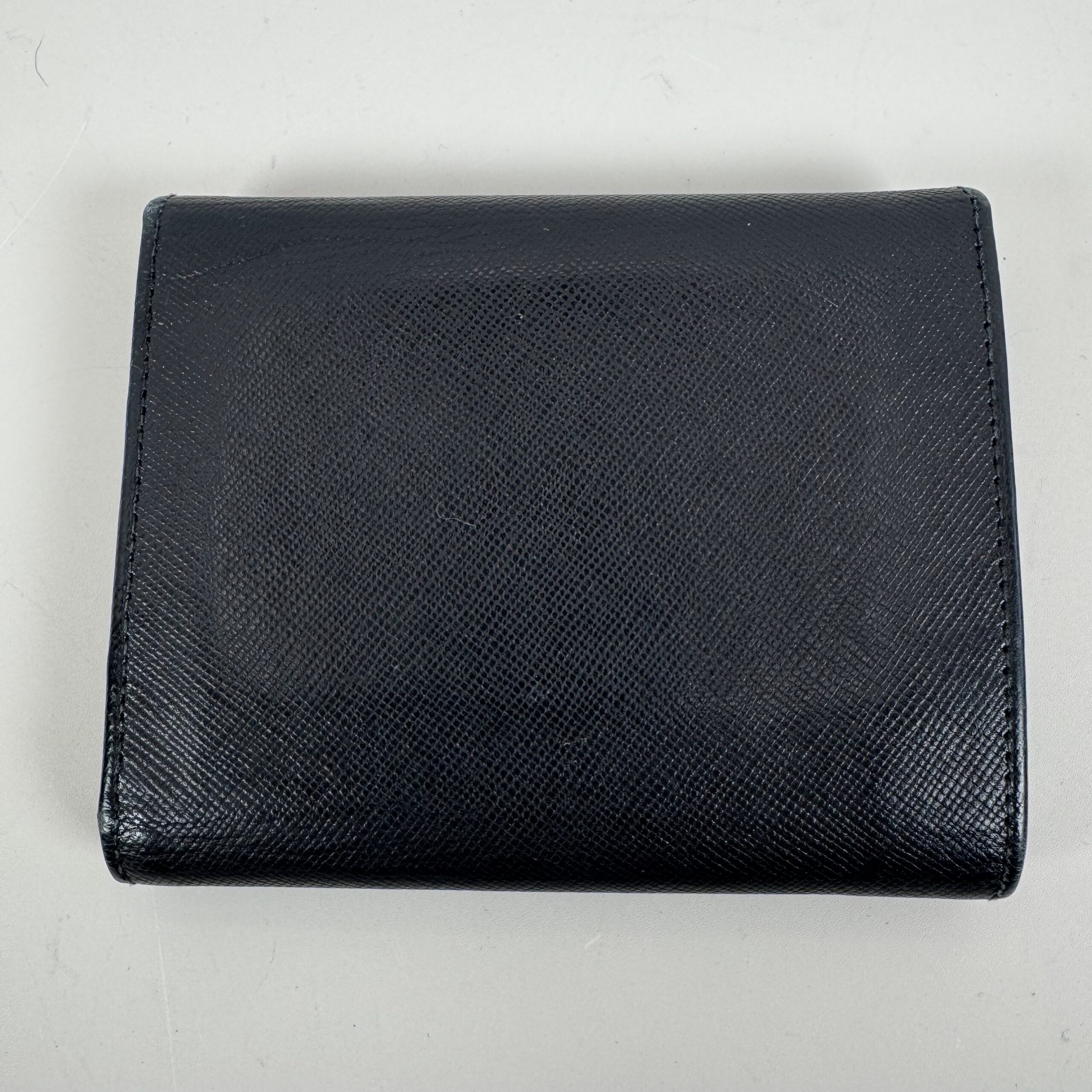 Prada Black Saffiano Leather Compact Wallet - Image 2