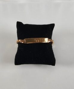 Christian Dior Gold-Tone ID Plate Curb Chain Bracelet