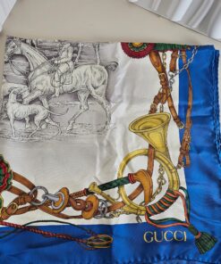 Gucci Vintage Equestrian Silk Scarf