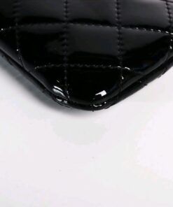 Alternative view of Chanel Black Quilted Patent Leather CC Chain Phone Holder