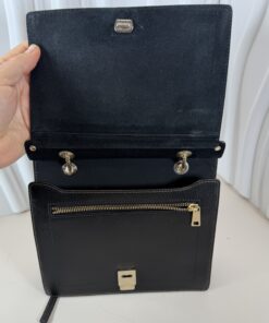 Alternative view of Furla Two-Tone Leather Shoulder Bag with Gold Chain Strap