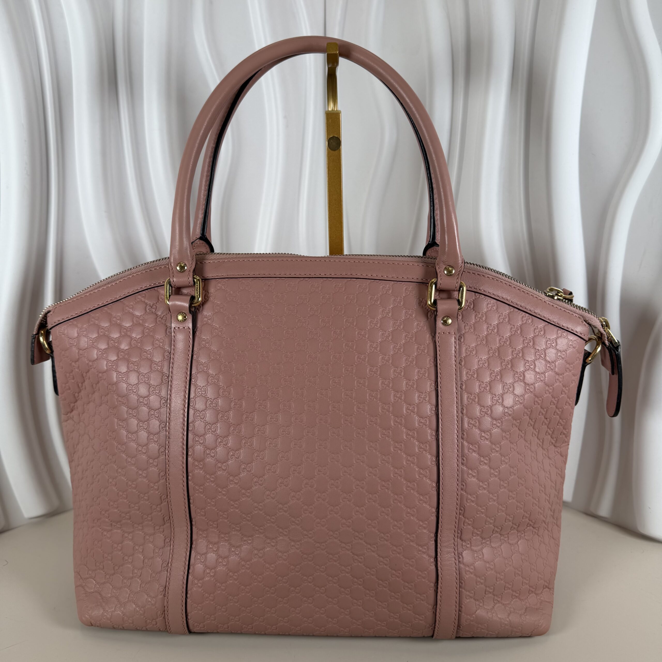 Gucci Microguccissima Leather Large Dome Satchel Handbag - Soft Pink - Image 2