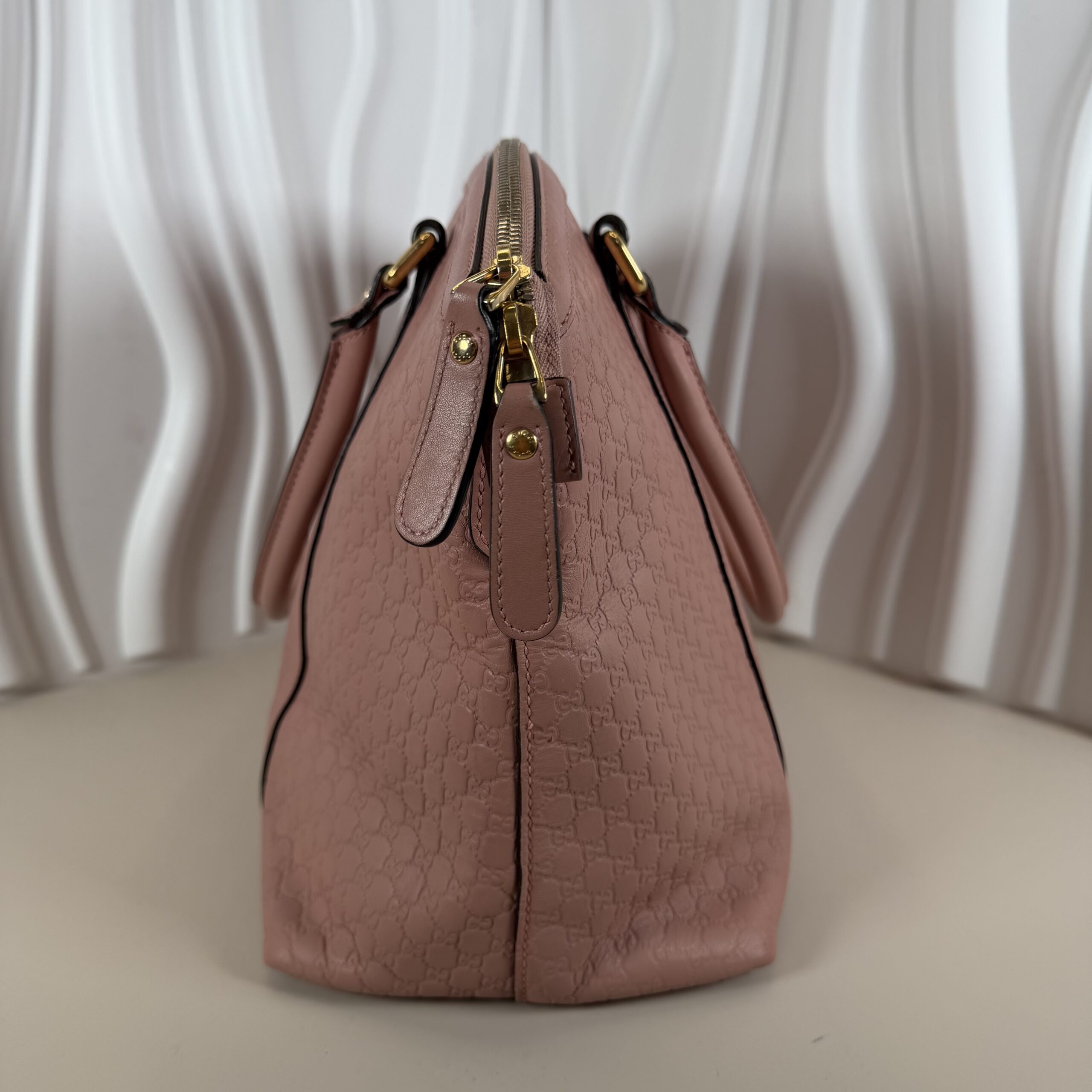 Gucci Microguccissima Leather Large Dome Satchel Handbag - Soft Pink - Image 3
