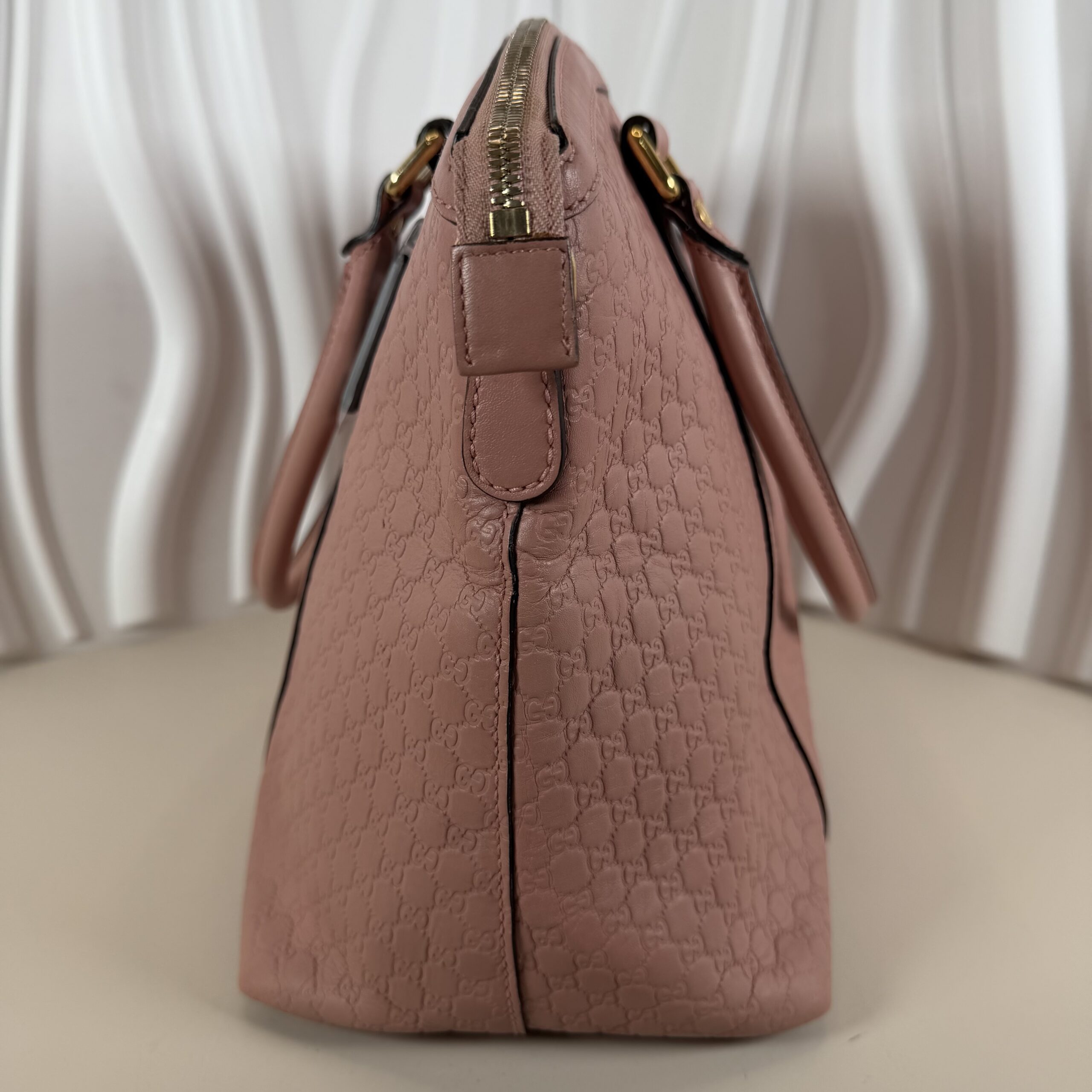 Gucci Microguccissima Leather Large Dome Satchel Handbag - Soft Pink - Image 4
