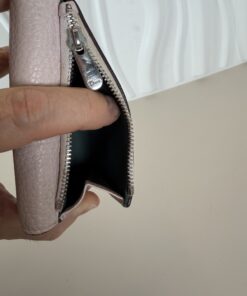 Christian Dior Compact Trifold Wallet in Grained Pink Leather - Image 3