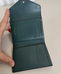 Christian Dior Compact Trifold Wallet in Grained Pink Leather - Image 5