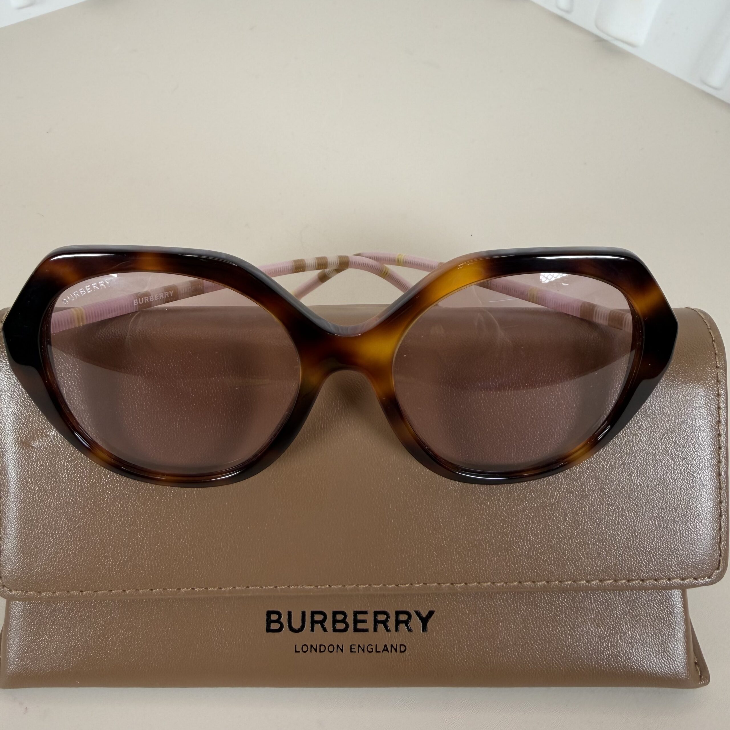 Burberry Vanessa BE4375 Hexagonal Sunglasses - Brown Tortoiseshell - Image 2