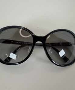 Prada SPR 04N-A Oversized Sunglasses - Black Frame with Gradient Lenses