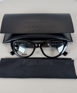 Moschino MOS623 Black Acetate Cat-Eye Eyeglasses w/ Case & Cloth