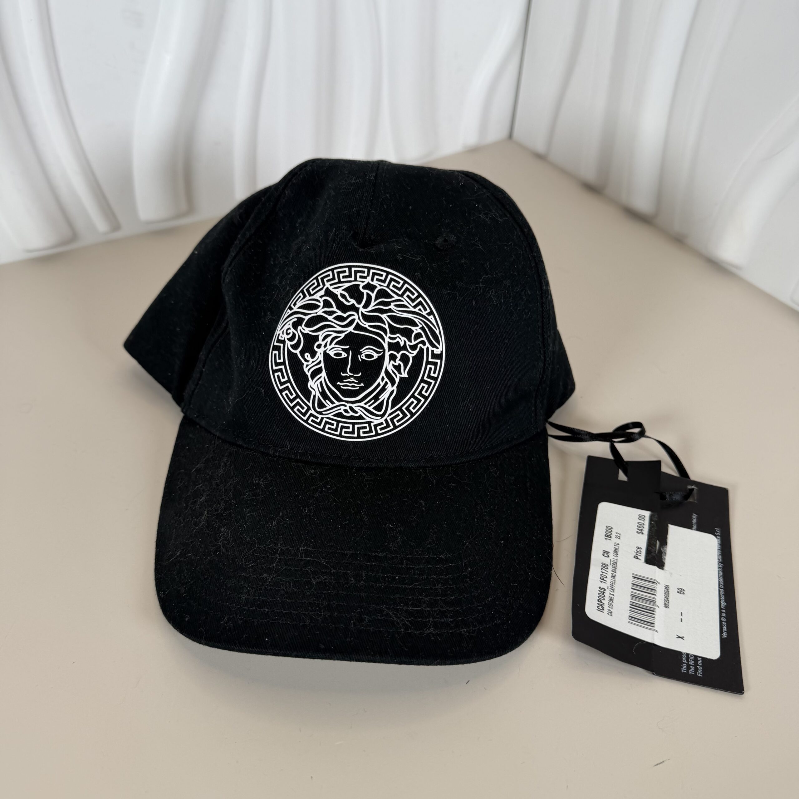 Versace Medusa Head Black Cotton Baseball Cap size 58