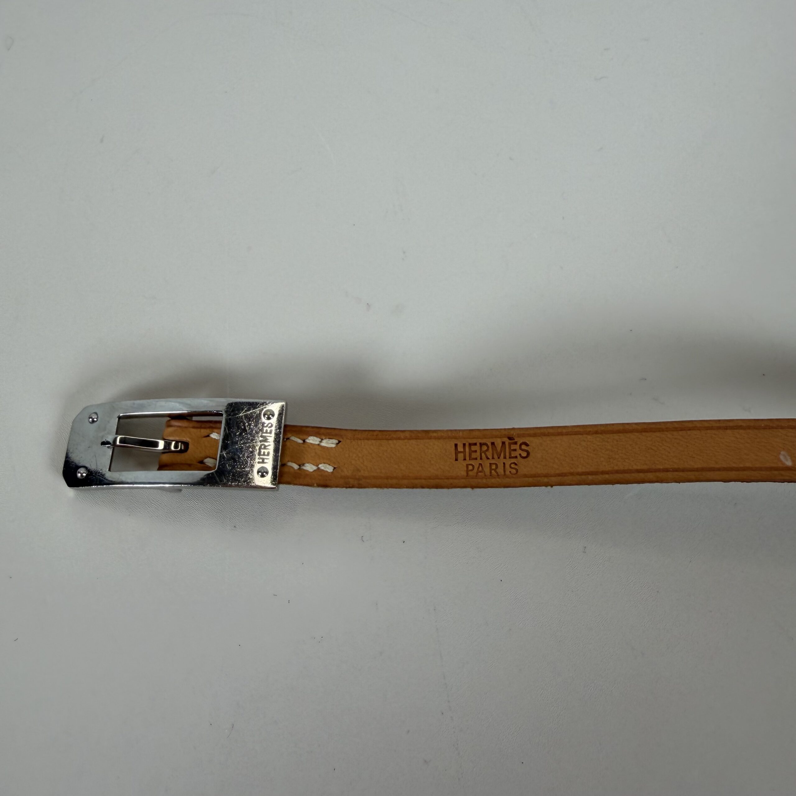 Hermès Api Golden Ardion Leather H Buckle Bracelet - Image 5