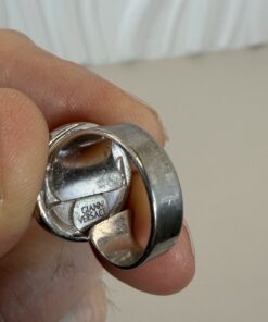 Alternative view of Versace Medusa Head Statement Ring with Orange Crystals