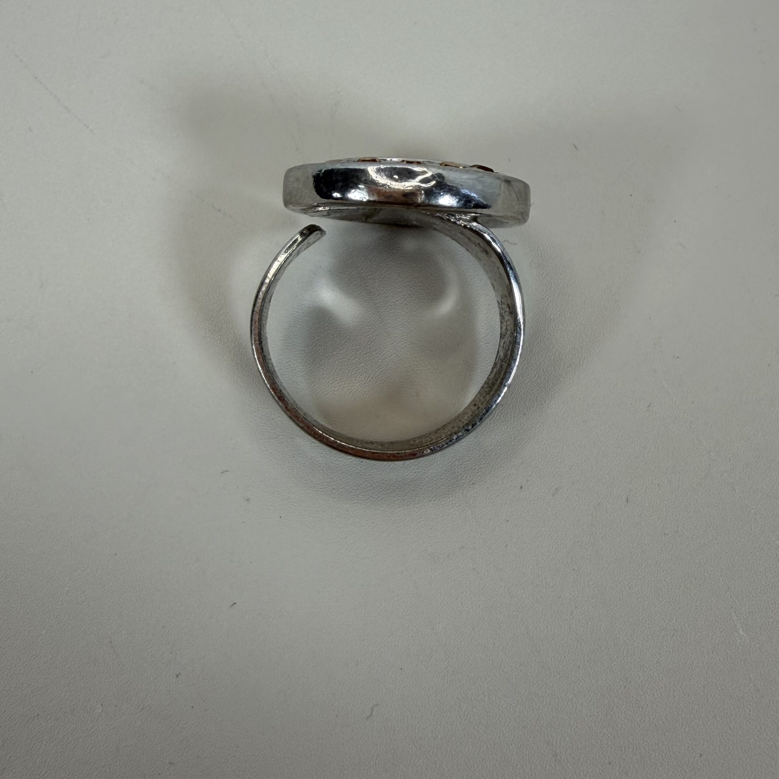 Versace Medusa Head Statement Ring with Orange Crystals - Image 3